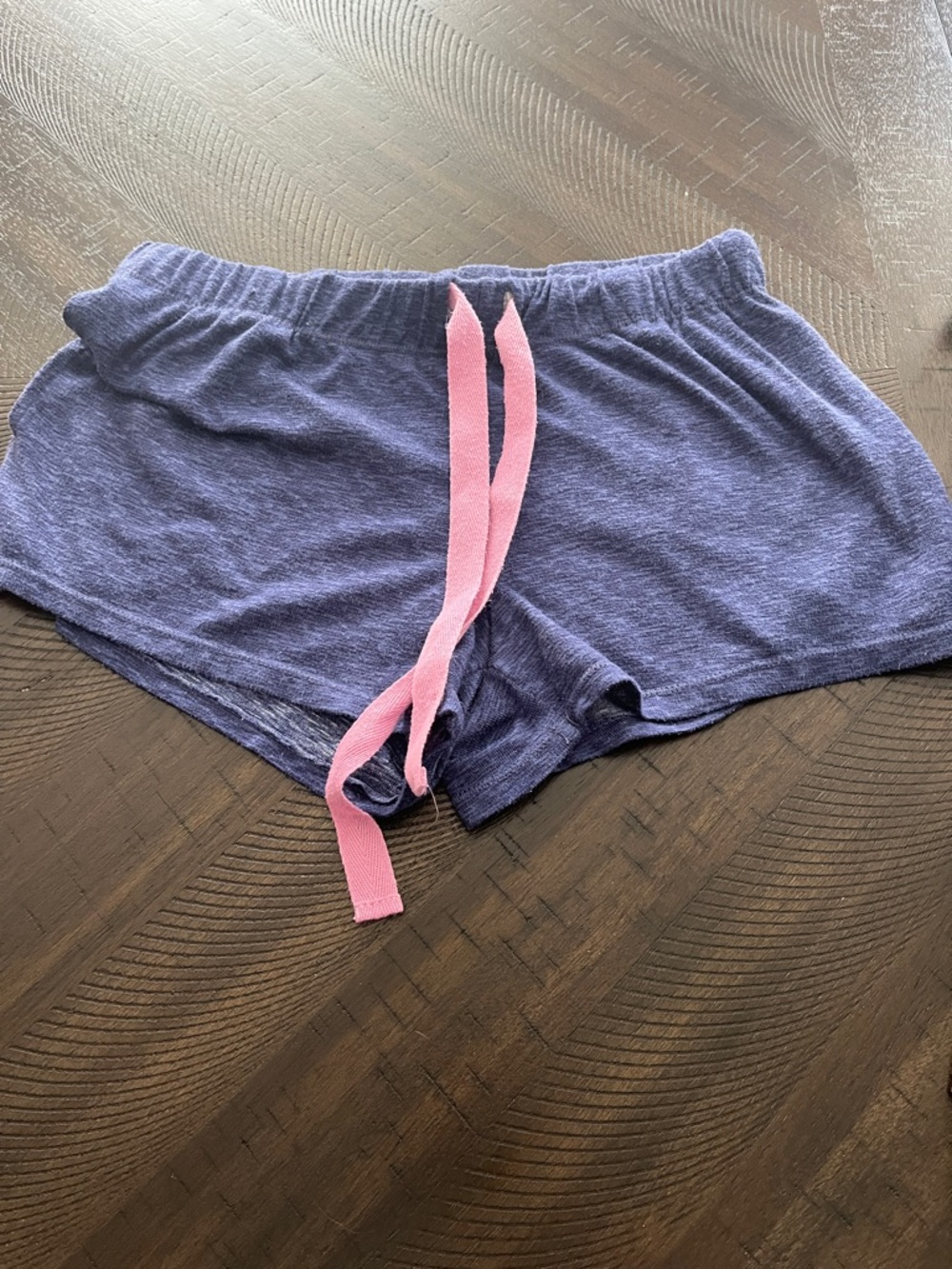 Women’s Athletic Lounge Shorts - Heather Purple with Pink Drawstring